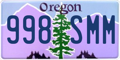 OR license plate 998SMM