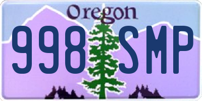 OR license plate 998SMP