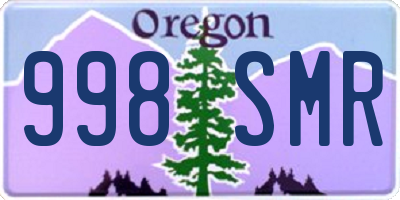 OR license plate 998SMR