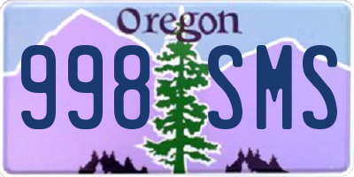 OR license plate 998SMS