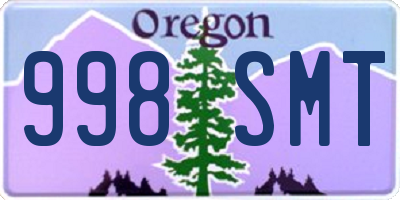 OR license plate 998SMT