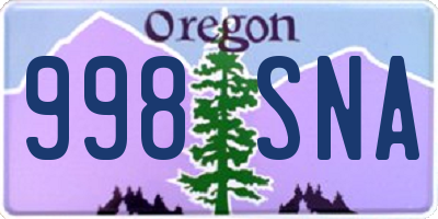 OR license plate 998SNA