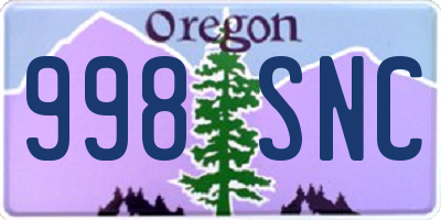 OR license plate 998SNC