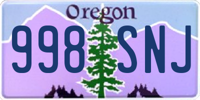 OR license plate 998SNJ