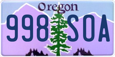 OR license plate 998SOA