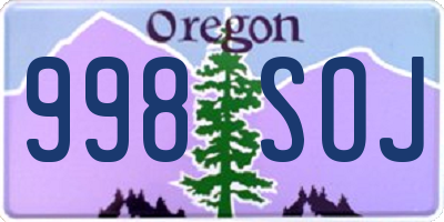 OR license plate 998SOJ