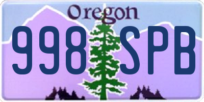 OR license plate 998SPB