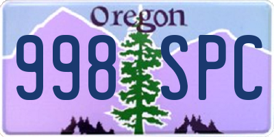 OR license plate 998SPC