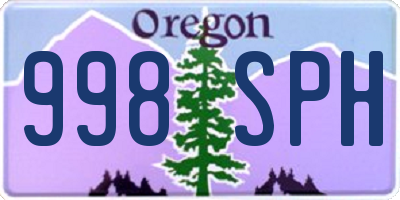 OR license plate 998SPH