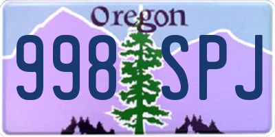 OR license plate 998SPJ