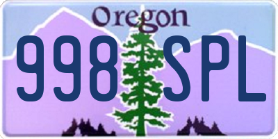OR license plate 998SPL