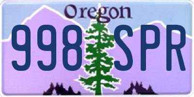 OR license plate 998SPR