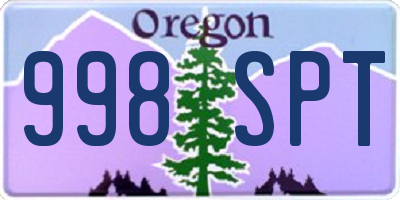 OR license plate 998SPT