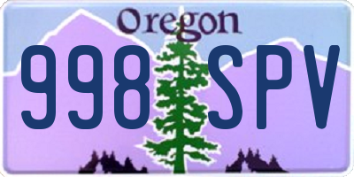 OR license plate 998SPV