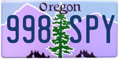 OR license plate 998SPY