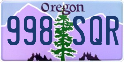 OR license plate 998SQR