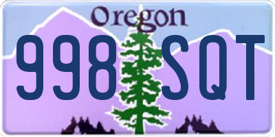 OR license plate 998SQT