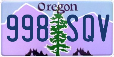 OR license plate 998SQV