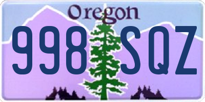 OR license plate 998SQZ
