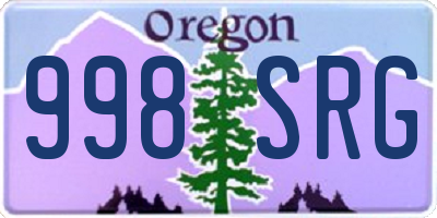OR license plate 998SRG