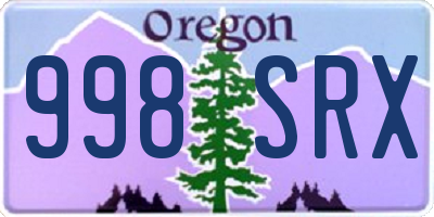 OR license plate 998SRX