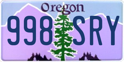 OR license plate 998SRY