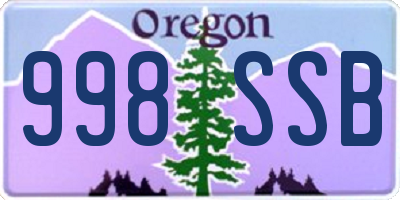 OR license plate 998SSB