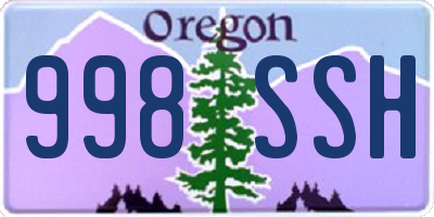 OR license plate 998SSH