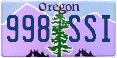 OR license plate 998SSI