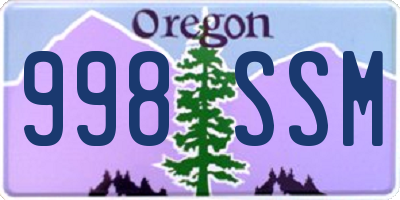 OR license plate 998SSM