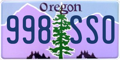 OR license plate 998SSO
