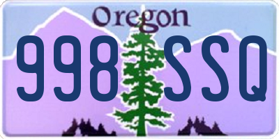 OR license plate 998SSQ