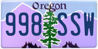 OR license plate 998SSW