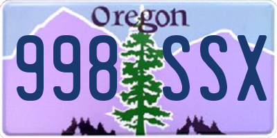 OR license plate 998SSX