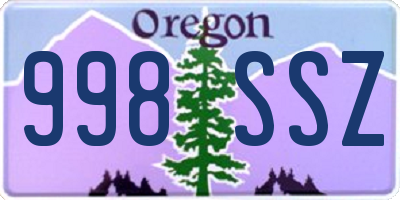 OR license plate 998SSZ