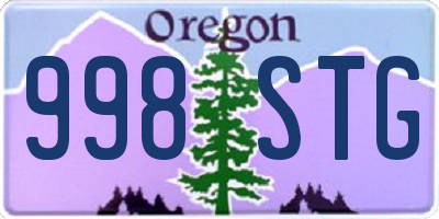 OR license plate 998STG