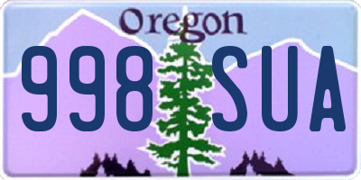 OR license plate 998SUA