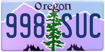 OR license plate 998SUC