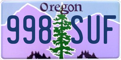 OR license plate 998SUF