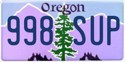 OR license plate 998SUP