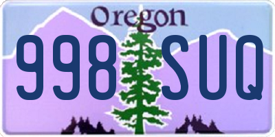 OR license plate 998SUQ