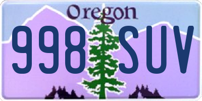 OR license plate 998SUV