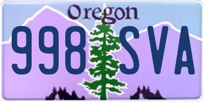 OR license plate 998SVA
