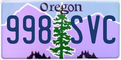 OR license plate 998SVC