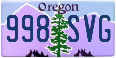 OR license plate 998SVG