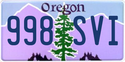 OR license plate 998SVI