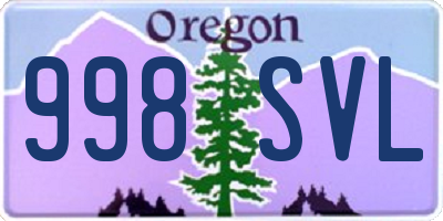 OR license plate 998SVL