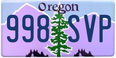 OR license plate 998SVP