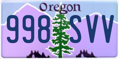 OR license plate 998SVV