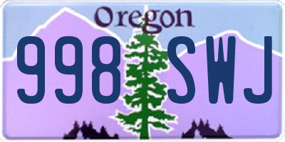OR license plate 998SWJ